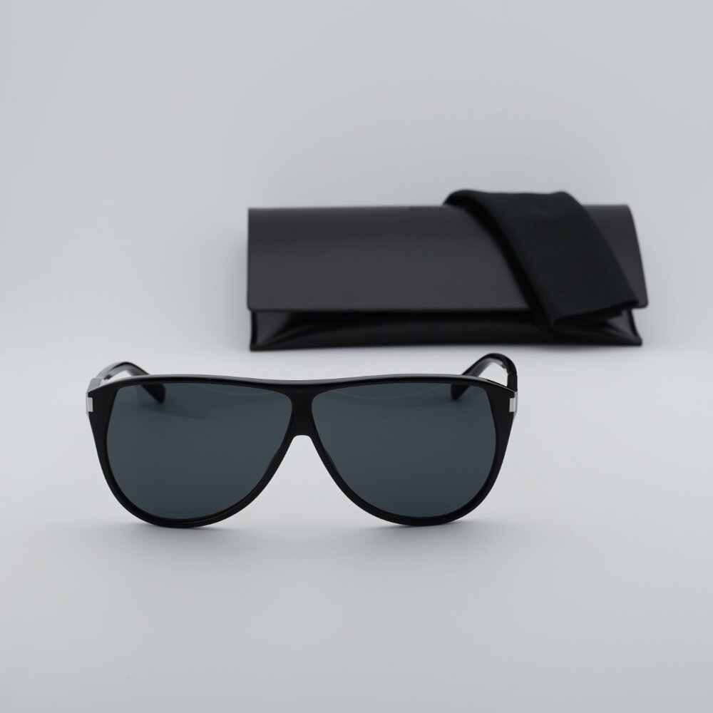 Saint Laurent SL731 GASPAR 002 Aviator Sunglasses - Black - Picture 3 of 10